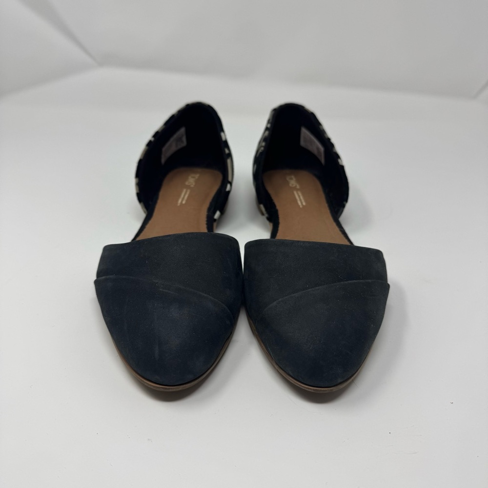 Tom’s black and gray/silver leopard flats